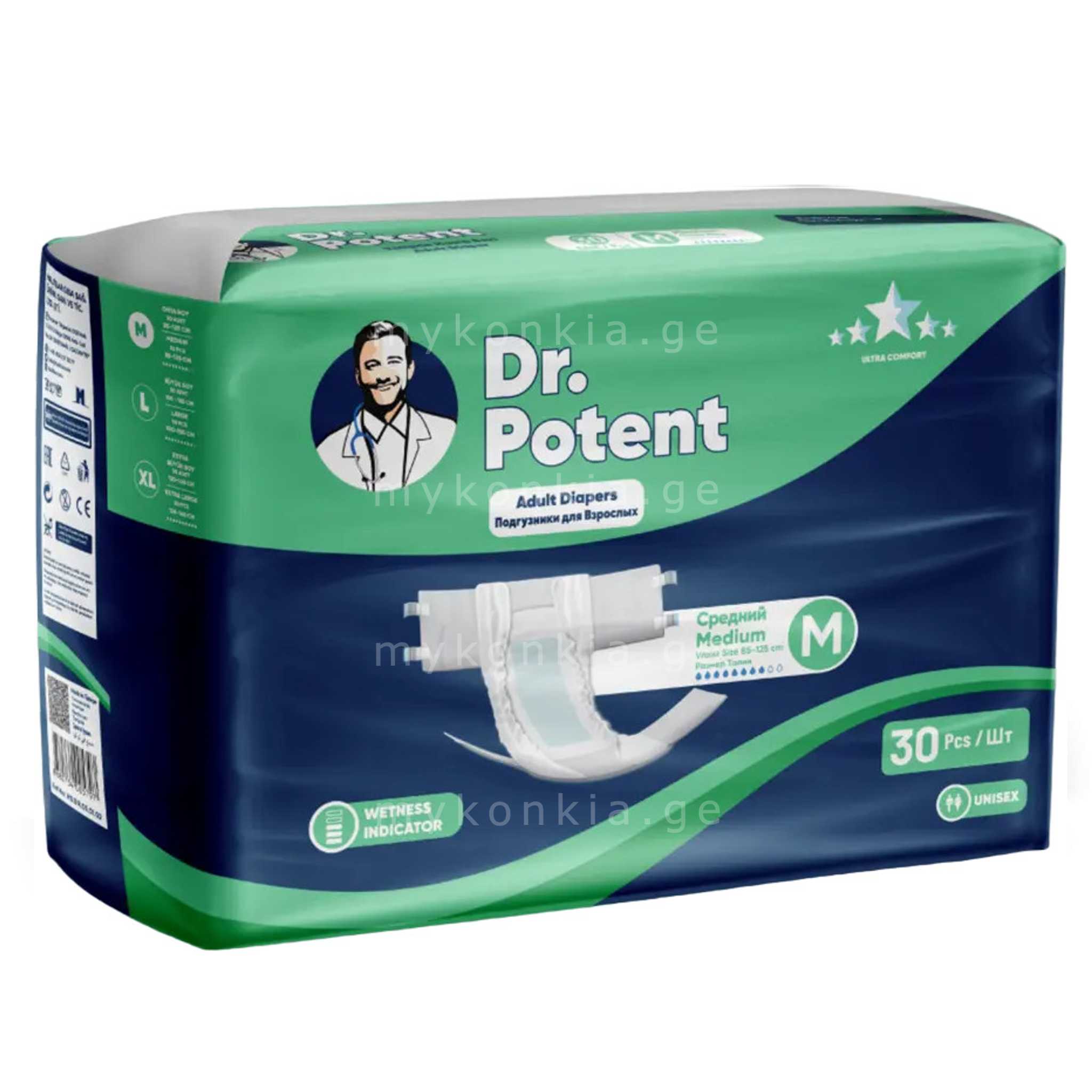 Dr. Potent ( M ) მოზრდილთა საფენი 30 ც 1 Dr. Potent ( M ) მოზრდილთა საფენი 30 ც