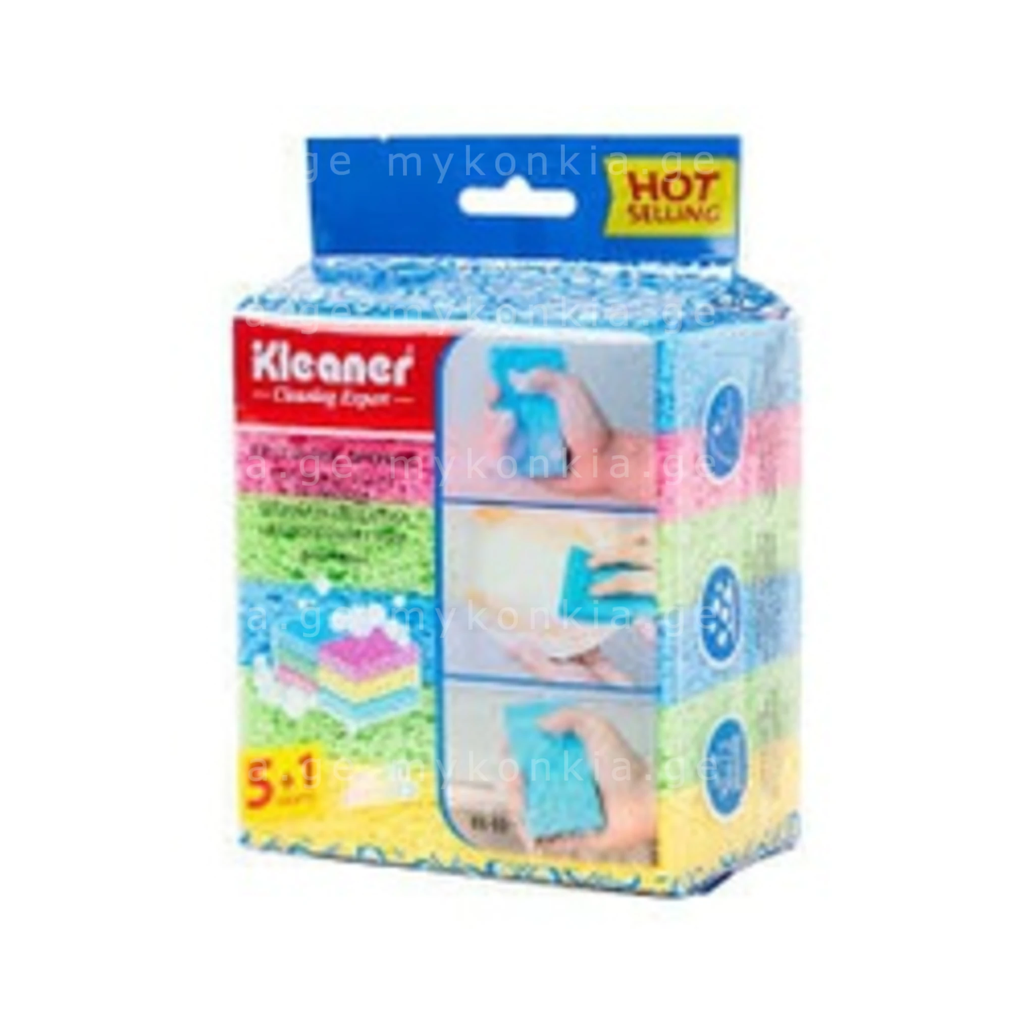 KLEANER GSH018 ღრუბელი 6 ცალი 1 KLEANER GSH018 ღრუბელი 6 ცალი