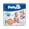 PADDLERS Baby Diapers Midi Size 3 Jumbo (4-9 kg)ბავშვის საფენი 70ცალი